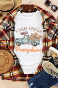 Farm Fresh Pumpkin White Fall Graphic Tee