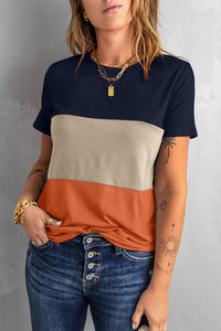 Orange Contrast Colorblock T-Shirt