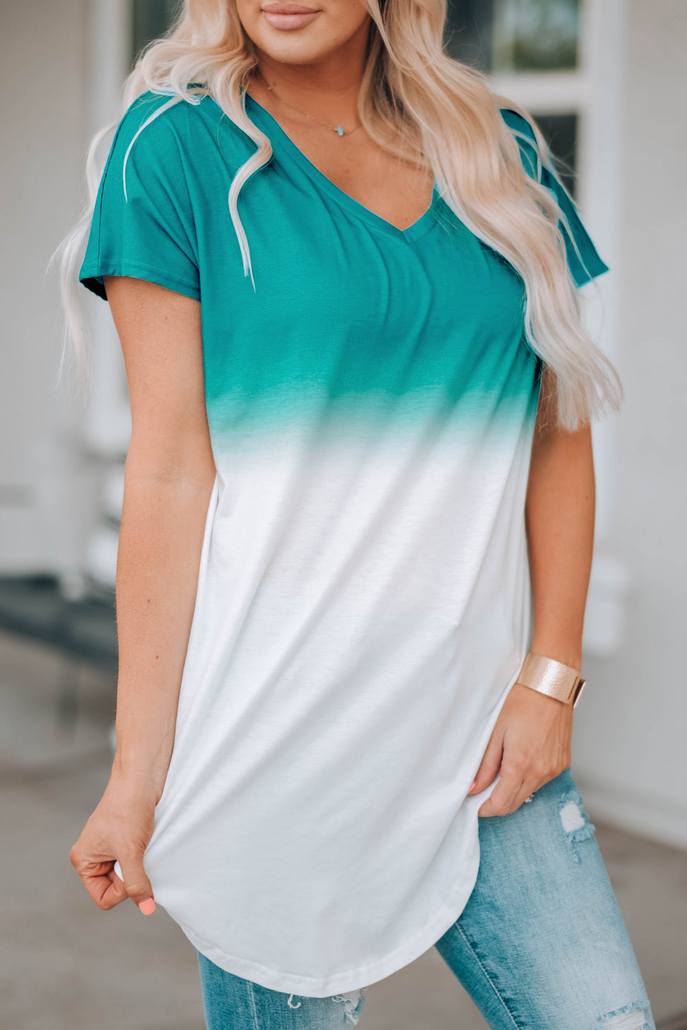 Ombre Color Block Shirt