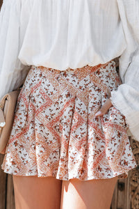 High Rise Pocketed Floral Shorts