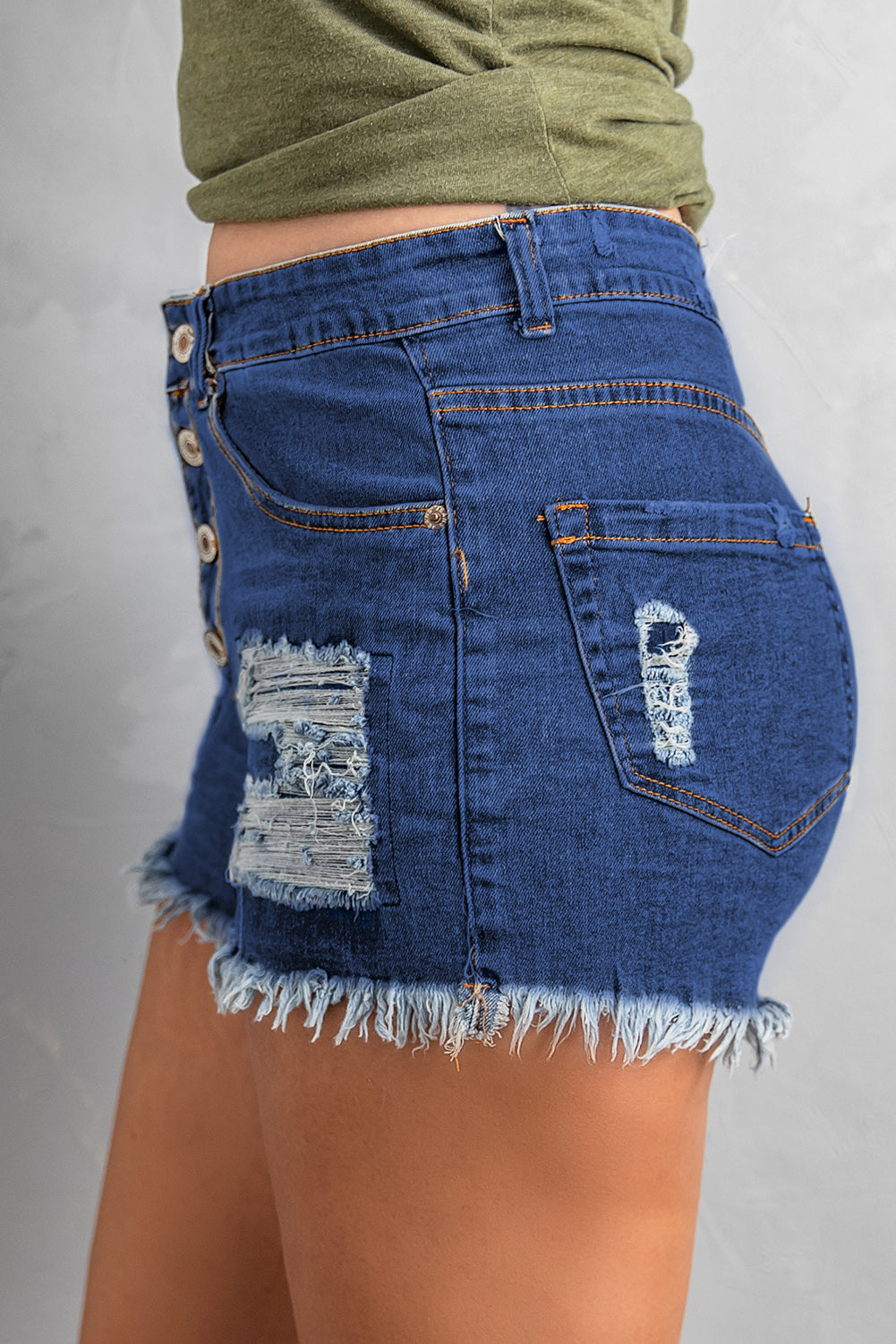 Gypsy Mid-Rise Distressed Denim Shorts