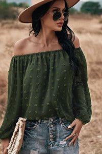 Off the Shoulder Swiss Dot Top